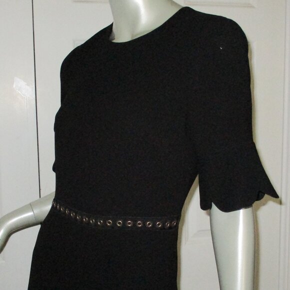 SHOSHANNA Black Lined Short Sleeve Oleh Dress With Grommets - Picture 4 of 7